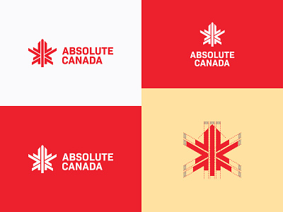 Absolute Canada bold logo brand brand identity branding canada company company branding construction designer designs logo logo construction maple maple leaf mark