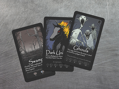 The Grimwood card game design fantasy art game design icon set indesign interaction design layout design strategy game tabletop game