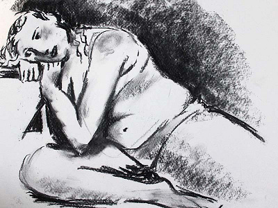 Figure Drawing #1 art black and white charcoal charcoal drawing figure drawing monochrome mood nude sketch