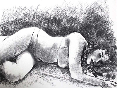 Figure Drawing art black and white charcoal charcoal drawing drawing figure drawing lying model monochrome new york nude woman