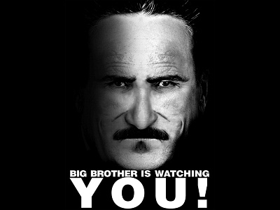 Big Brother is Watching 1984 big brother black and white collage design dictator dystopia dystopian george orwell graphic design literature montage photoshop