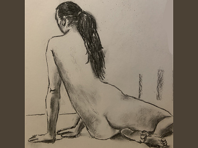 Restful art black and white charcoal charcoaldrawing contrast drawing femalenude livefiguredrawing nyc art