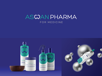 aswan pharma 03 branding logo logo concept logo design logo mark minimal package design pharmacy visual identity براندينج شعارات