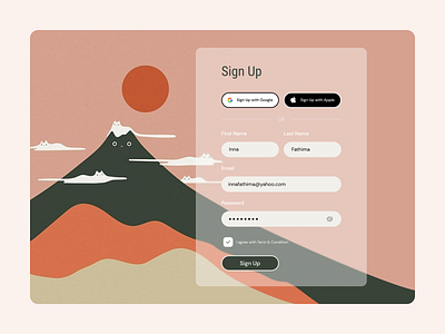 Sign Up for illustrator app design design figma illustration landing page sign up typography ui ux