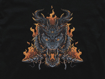 Tiger: Triangle of Fire animal animal illustration burn cats fire flame horror horror art horror literature illustration kings monster roar teeth tiger tiger logo tshirt design