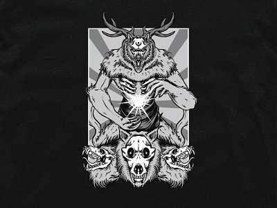 The Lighting animal animal illustration deer deer head deer illustration dezeight fox horror horror art illustration kings monster skeleton skull skull and crossbones skull art skulls tiger logo tshirt design wolf