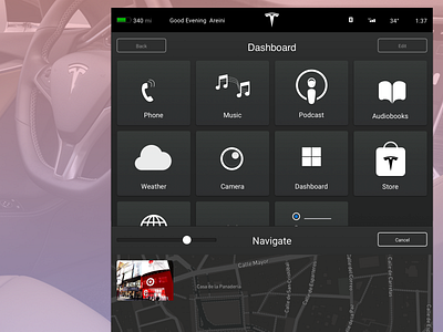 Tesla Dashboard Dark Mode