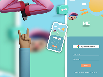 ME 3dillustration beautiful illustraion messenger app social ui design visual design