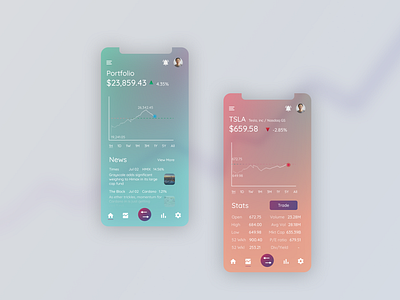 Stock App beautiful ui design visual design