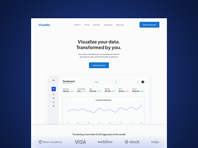 Visualize - SaaS Landing Page for Data Visualization Platform