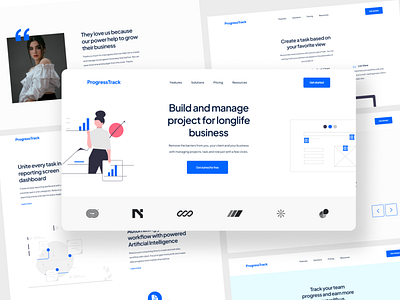 ProgressTrack - SaaS Landing Page for Project Management Tools