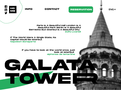 Galata Tower Web Site branding design flat minimal typography ui ux web website