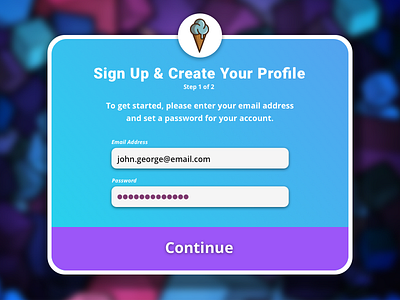 Sign Up dailyui form ice cream sign up