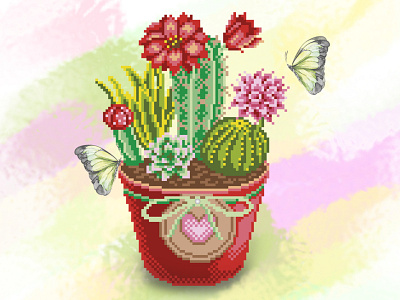 embroidery design cacti design embroidery embroidery design illustration pixelart