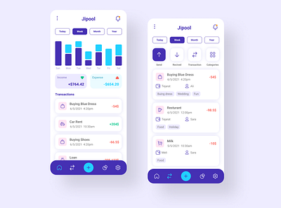 Wallet management app design app ui bank expence financial income iran money pocket transactions ui ux wallet wallet management