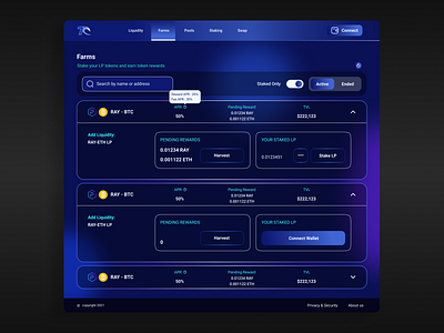 7Oceans platform crypto darkmode farm liquidity swap trade wallet