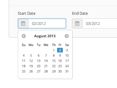 Datepicker calendar date focus picker