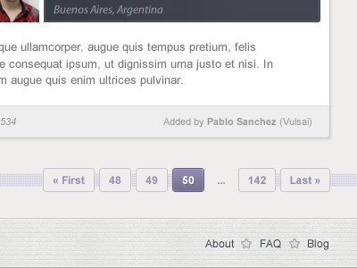 Pagination footer gray page pagination purple