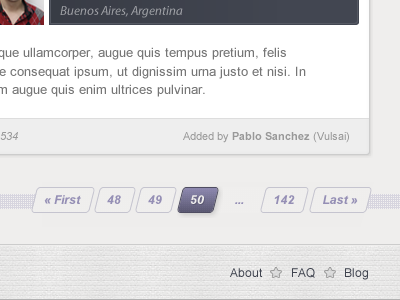 Pagination Skew footer gray page pagination purple