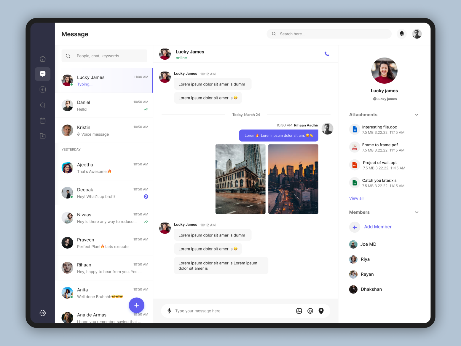 Web Message Dashboard UI by Ajeetha Murugan on Dribbble