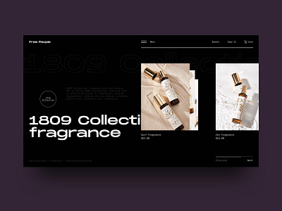Fragrance Collection app beauty clean daily dark design flat fragrance minimal typogaphy ui ux web website wellness