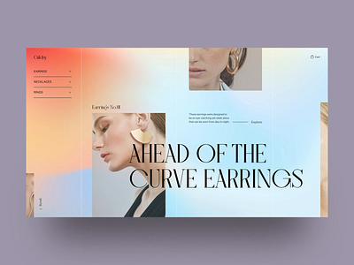 Ahead Of The Curve after effects animation app clean dailyui design earrings flat gradient grid interaction jewellery minimal motion design product design typography ui ux web website
