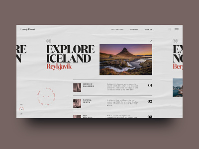 Explore Iceland booking branding clean dailyui design grid iceland interaction lonely planet norway reykjavik texture travel typography ui unique ux web web design
