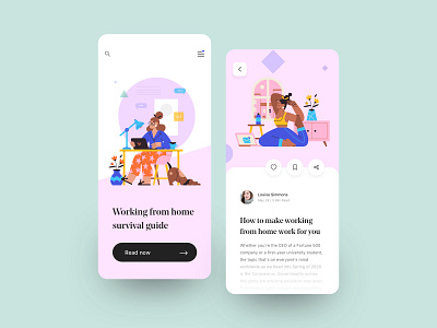 Blogging App app blog blogging branding dailyui design guide illustration mobile reader reading typography ui ux web design website work