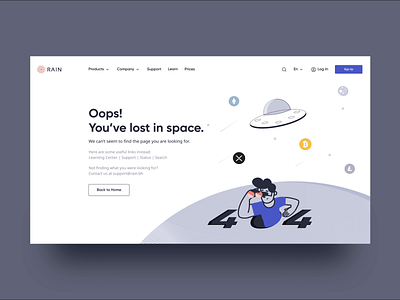 Cryptocurrency Trading Platform - 404 Page 404 404 page after effects animation app cryptocurrency dailyui design error exchange glitch illustration mobile platform trading ui ux web design website