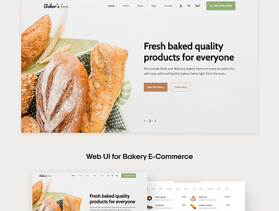 Bakery E-Commerce Web UI bakery design e commerce figma interaction prototype template ui website