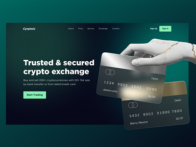 Crypto currency website UI