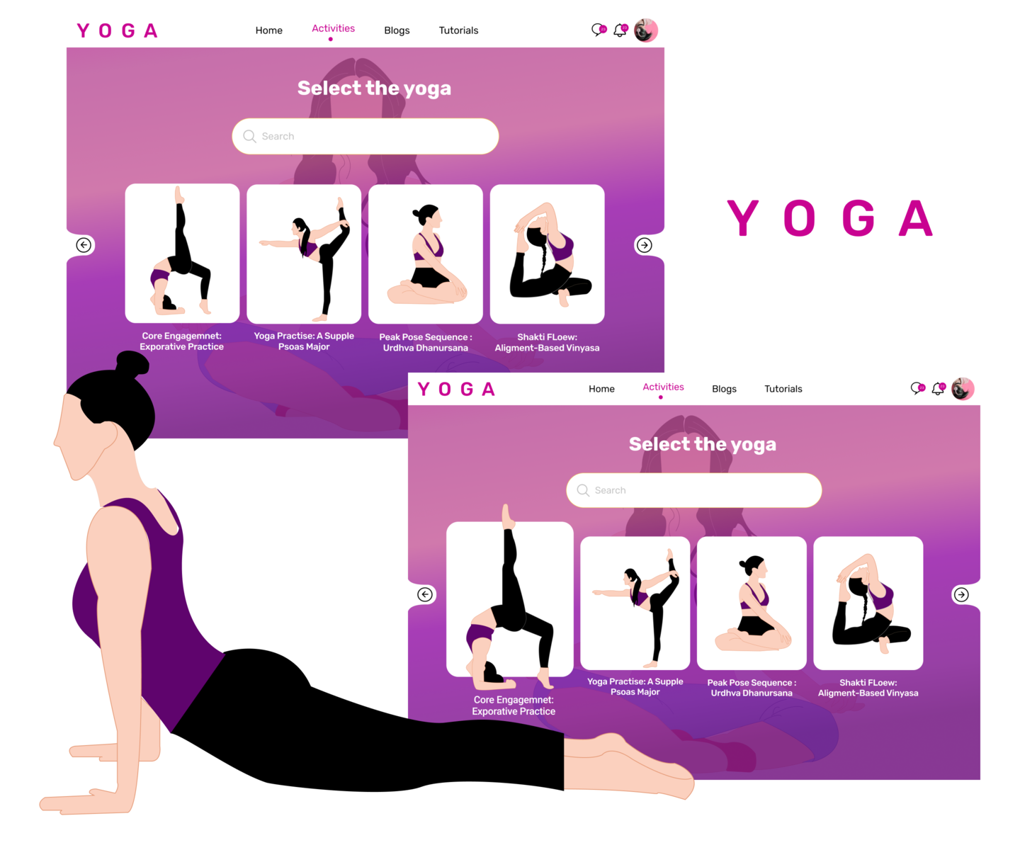 Search Yoga Activities Page - Illustration by Arjoo Chauhan on Dribbble