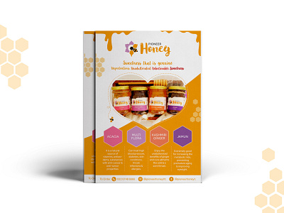 PIONEER HONEY : Flyer Design brand identity branding flyer flyer design honey honeybee layout logo design