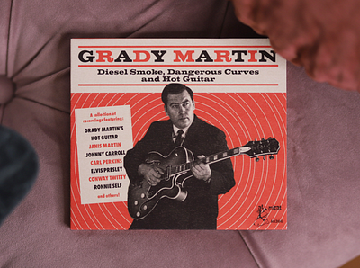 Grady Martin - Diesel Smoke, Dangerous Curves and Hot Guitar 1950s 1960s band design guitar illustration mid century mid century modern rockabilly vector