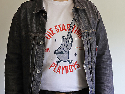 The Star Time Playboys T-shirt design 1950s band design guitar illustration mid century mid century modern rockabilly t shirt texture vintage