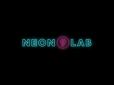 Neon 9 Lab Logo adency branding cyan design logo logo design logotype minimal neon typography vector