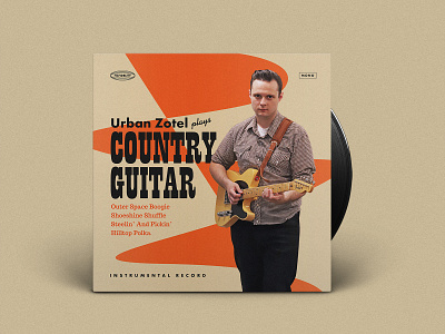 Country Guitar Record Cover 1950s 1960s band design mid century mid century modern minimal music typography vector