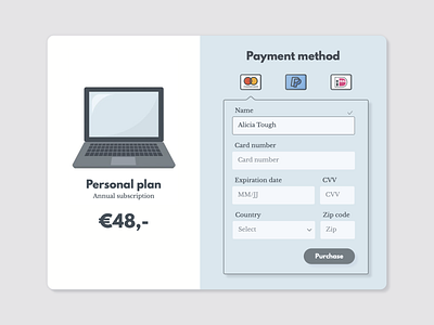 Checkout form design ui