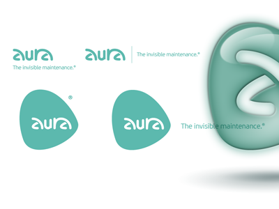 Aura: logo, font and organic forms