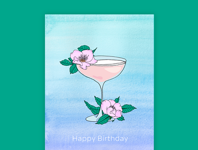 Floral Greeting Cards birthday design floral greeting card hand drawn hand painted illustration stationery