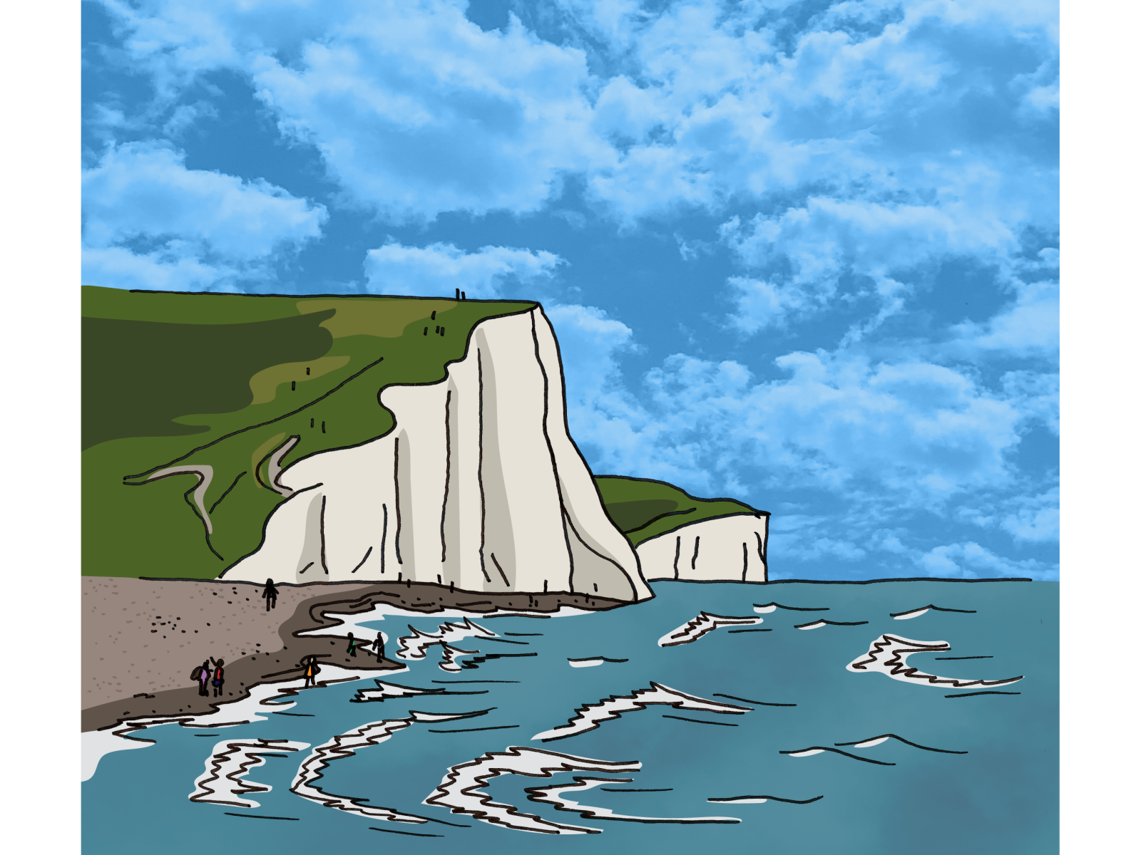 White cliffs - Cuckmere Haven by Rachel on Dribbble