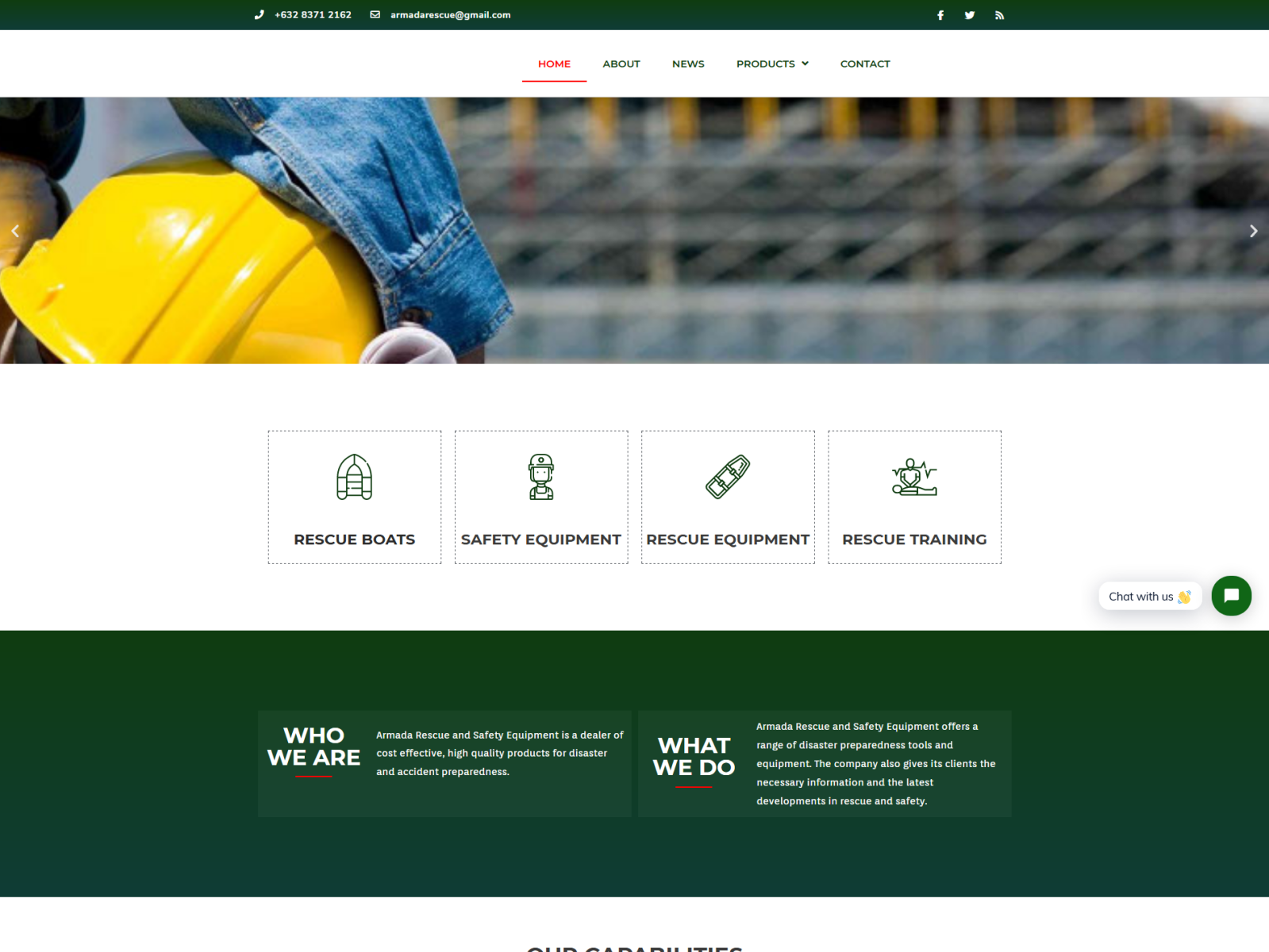 Rescue and Safey Equipment site by Eric Agulto on Dribbble