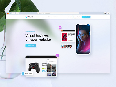 Visual Reviews on your website app blue branding design fade flat graphic design illustration logo minimal modern redesign responsive ui ux web website website design white