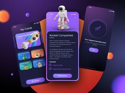 Rocket Companies: helping clients achieve the dream! 3d app concept design digital design dream entertainment fintech graphic design mobileapp modern motion graphics product design responsive simple ui ui design uiux ux