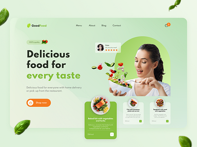 GoodFood: Main Page concept design delivery delivery service diet food food delivery foodie foodtech order product design restaurant ui ux web