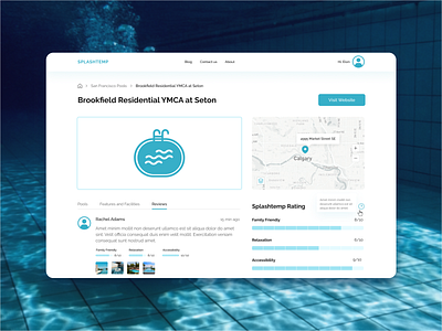 Splashtemp is a public pool finder: Single Pool Page app booking booking pool design pool pool party swimming pool ui ux