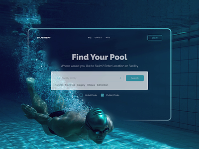 Splashtemp is a public pool finder in North America animation booking booking pool pool pool party poolside swimming swimming pool ui ux