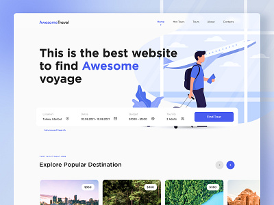 AwesomeTravel - Travel Booking Service adventure awesometravel booking flights hotel itinerary reservation tourism tours travel agency travel app traveling trip trip planner trips ui ux vacation web
