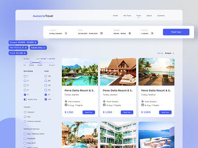 Travel Booking Service: Catalogue Page adventure booking booking trips flights itinerary reservation tourism tours travel travel agency traveling trip planner trips ui ux vacation web