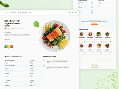 GoodFood: Menu page (meal) concept design delivery delivery service diet food food delivery foodie foodtech meal menu restaurant ui ux web